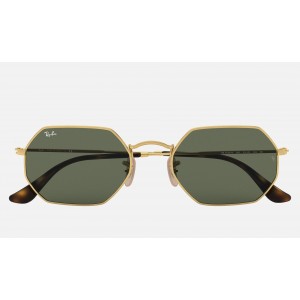 Ray Ban Round Octagonal Classic RB3556 Classic G-15 And Gold Frame Green Classic G-15 Lens