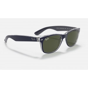 Ray Ban New Wayfarer Bicolor RB2132 Classic G-15 And Blue Frame Green Classic G-15 Lens