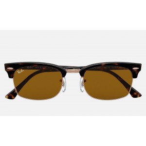 Ray Ban Clubmaster Square RB3916 Classic B-15 And Shiny Havana Frame Brown Classic B-15 Lens
