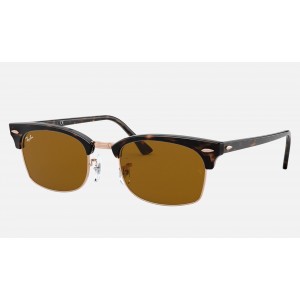 Ray Ban Clubmaster Square RB3916 Classic B-15 And Shiny Havana Frame Brown Classic B-15 Lens