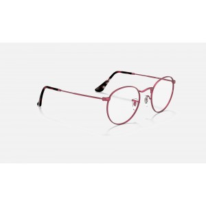 Ray Ban Round Metal Optics RB3447 Demo Lens And Red Frame Clear Lens