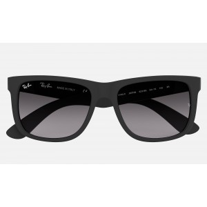 Ray Ban Justin Classic Low Bridge Fit RB4165 Gradient And Black Frame Grey Gradient Lens