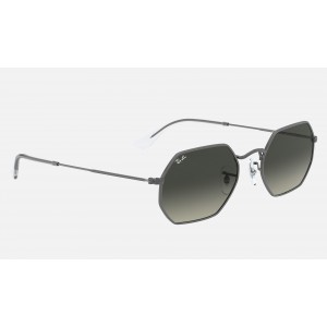 Ray Ban Round Octagonal Classic RB3556 Gradient And Gunmetal Frame Grey Gradient Lens