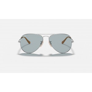 Ray Ban Aviator Washed Evolve RB325 Blue Photochromic Evolve Silver