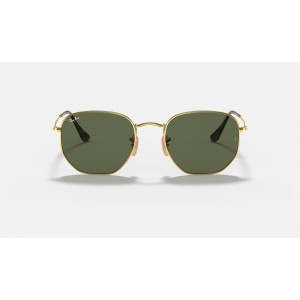 Ray Ban Round Hexagonal Flat Lenses RB3548 Classic G-15 And Gold Frame Green Classic G-15 Lens