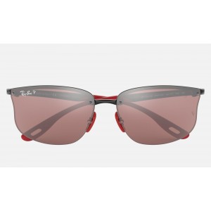 Ray Ban RB4322 Chromance Green Classic Black With Red