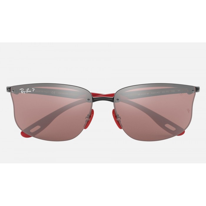 Ray Ban RB4322 Chromance Green Classic Black With Red