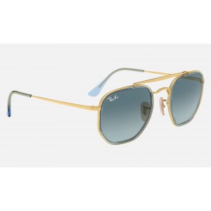 Ray Ban Round Marshal Ii RB3648 Gradient And Gold Frame Blue Gradient Lens