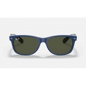 Ray Ban New Wayfarer Color Mix RB2132 Classic G-15 And Blue Frame Green Classic G-15 Lens