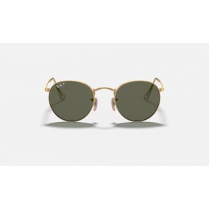 Ray Ban Round Metal RB3447 Polarized Classic G-15 And Gold Frame Green Classic G-15 Lens
