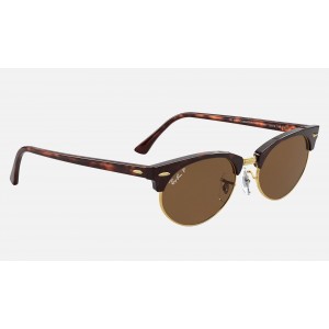 Ray Ban Clubmaster Oval RB3946 Polarized Classic B-15 And Mock Tortoise Frame Brown Classic B-15 Lens