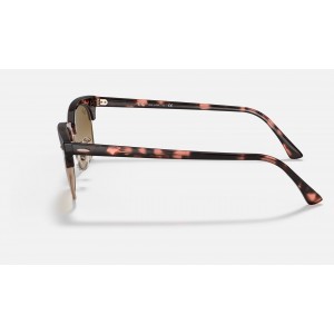 Ray Ban Clubmaster Square RB3916 Gradient And Pink Havana Frame Light Brown Gradient Lens