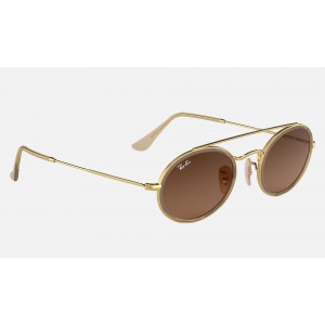 Ray Ban Oval Double Bridge RB3847 Brown Gradient Gold