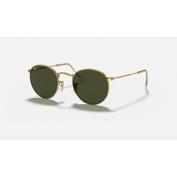 Ray Ban Round Metal RB3647 Classic G-15 And Gold Frame Green Classic G-15 Lens