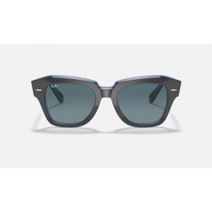 Ray Ban State Street RB2186 Gradient And Grey Frame Blue Gradient Lens