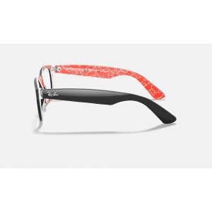 Ray Ban The New Wayfarer Optics RB5184 Demo Lens And Black Red Frame Clear Lens