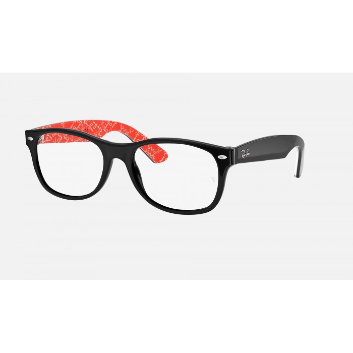 Ray Ban The New Wayfarer Optics RB5184 Demo Lens And Black Red Frame Clear Lens