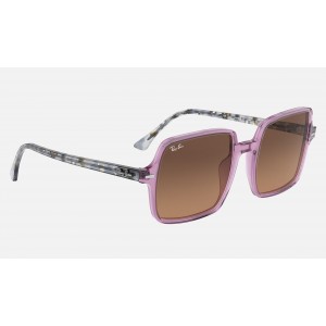 Ray Ban Square Ii RB1973 Brown Gradient Transparent Violet