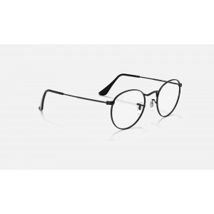 Ray Ban Round Metal Optics RB3447 Demo Lens And Black Frame Clear Lens