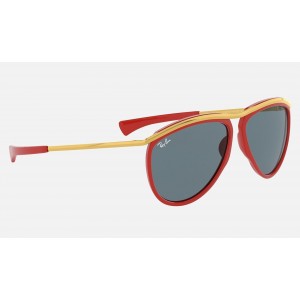 Ray Ban Aviator Olympian RB2219 Blue Classic Red