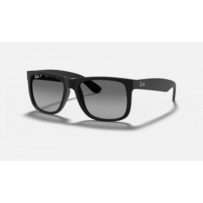 Ray Ban Justin Classic Low Bridge Fit RB4165 Polarized Gradient And Black Frame Grey Gradient Lens