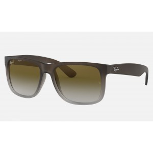 Ray Ban Justin Classic RB4165 Gradient And Brown Frame Green Classic Lens