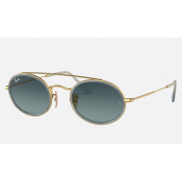 Ray Ban Oval Double Bridge RB3847 Blue Gradient Gold