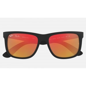 Ray Ban Justin Color Mix RB4165 Mirror And Black Frame Red Mirror Lens