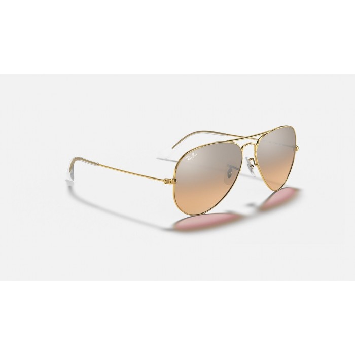 Ray Ban Aviator Gradient RB3025 Silver-Pink Mirror Gold
