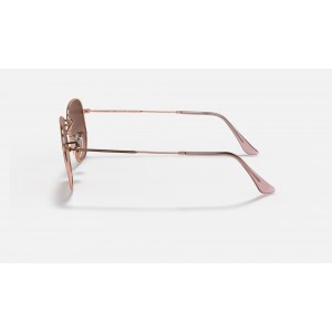 Ray Ban Round Hexagonal Flat Lenses RB3548 Gradient And Bronze-Copper Frame Brown Gradient Lens